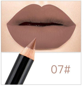 12 Colors Fashion Matte Lip Liner lipstick pen Long Lasting Pigments Waterproof no blooming Smooth soft Makeup tool New