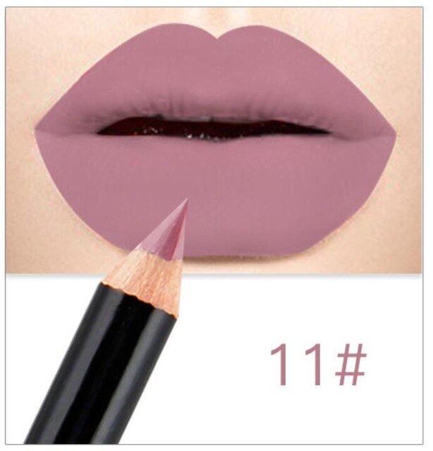 12 Colors Fashion Matte Lip Liner lipstick pen Long Lasting Pigments Waterproof no blooming Smooth soft Makeup tool New