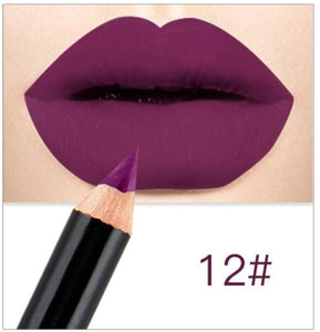 12 Colors Fashion Matte Lip Liner lipstick pen Long Lasting Pigments Waterproof no blooming Smooth soft Makeup tool New