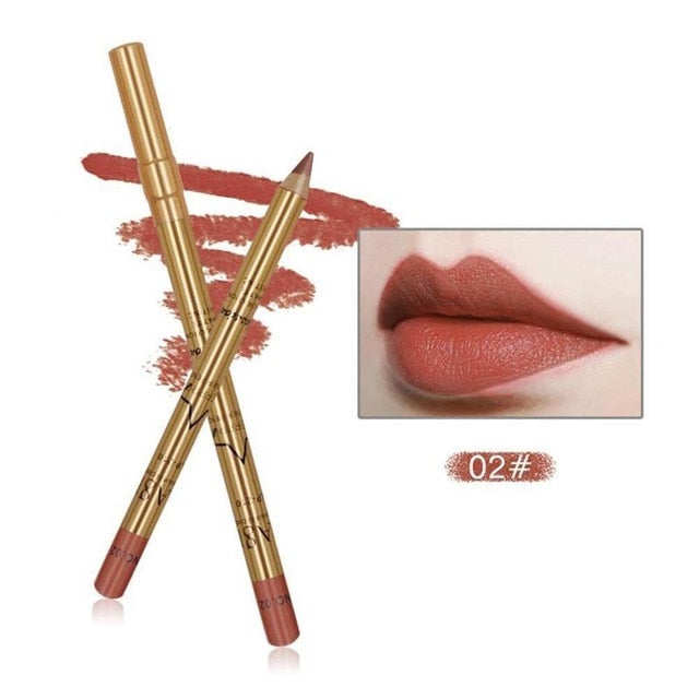 Matte Lipliner 8 Colors Makeup Waterproof 3D Contour Lips Pigment Red Lipstick Lip Liner Pencil Women Beauty Tool