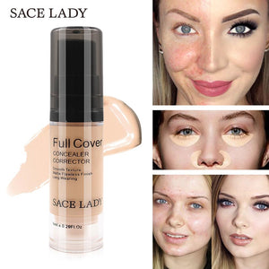 SACE LADY 8 Colors Full Cover Liquid Concealer Makeup 6ml Eye Dark Circles Cream Face Corrector Waterproof Make Up Base Cosmetic