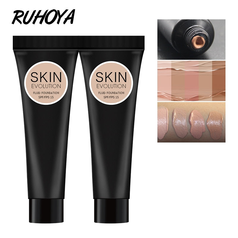 Ruhoya Foundation Cream for Face Professional Liquid Long-lasting Concealing Make Up Tonal Base Matte Makeup