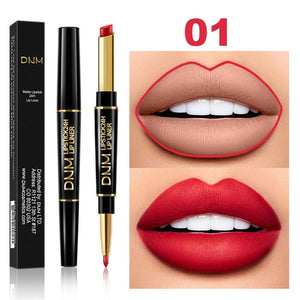 12 Colors Lasting Lip Liner Matte Lipstick Double Head Lip Pencil and Moisturizing Lipsticks Makeup Cosmetics TSLM2