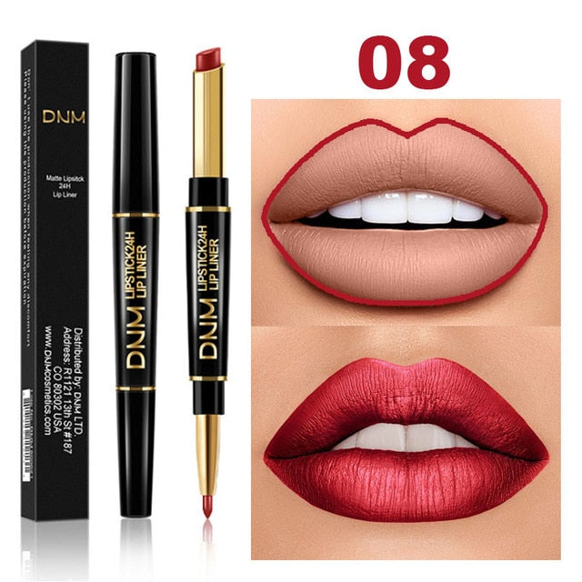 12 Colors Lasting Lip Liner Matte Lipstick Double Head Lip Pencil and Moisturizing Lipsticks Makeup Cosmetics TSLM2