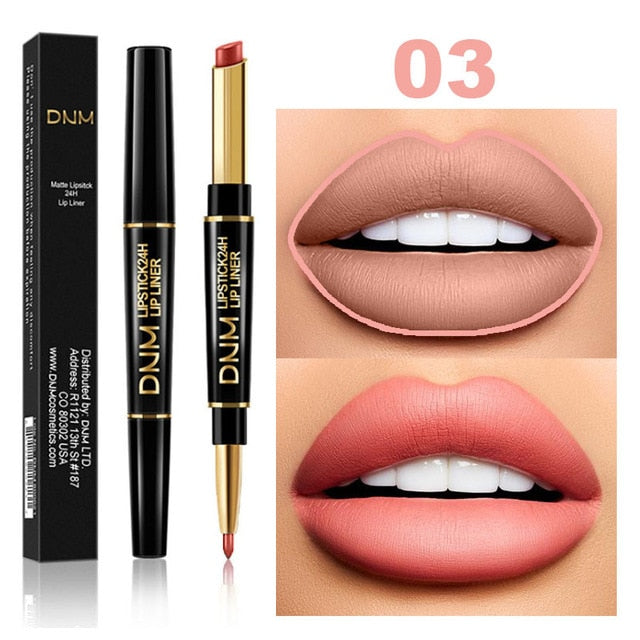 12 Colors Lasting Lip Liner Matte Lipstick Double Head Lip Pencil and Moisturizing Lipsticks Makeup Cosmetics TSLM2