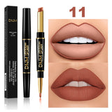 12 Colors Lasting Lip Liner Matte Lipstick Double Head Lip Pencil and Moisturizing Lipsticks Makeup Cosmetics TSLM2