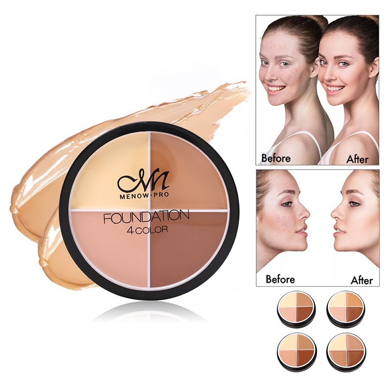 Menow 4 Colors Brand Makeup Face Concealer Cream Long Lasting Waterproof Camouflage Concealer Palette Cosmetics Make Up Cosmetic