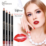 New 12 Colors Lips Liner Pencil Velvet Matte Lipstick Waterproof Smooth Lip Gloss Long Lasting Pigments Glitter Lip Makeup TSLM1