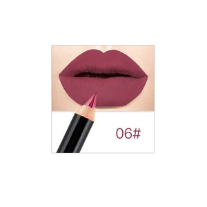 New 12 Colors Lips Liner Pencil Velvet Matte Lipstick Waterproof Smooth Lip Gloss Long Lasting Pigments Glitter Lip Makeup TSLM1