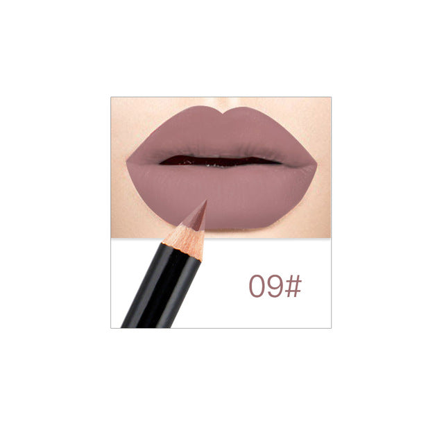 New 12 Colors Lips Liner Pencil Velvet Matte Lipstick Waterproof Smooth Lip Gloss Long Lasting Pigments Glitter Lip Makeup TSLM1