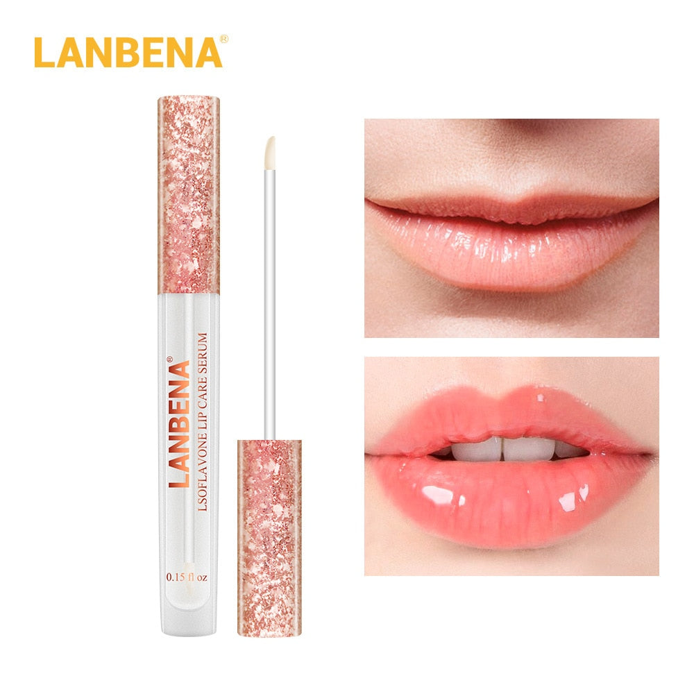 LANBENA Lsoflavone Plumper Lip Care Serum Moisturizing Anti Drying Lip Fine Lines Lip Balm