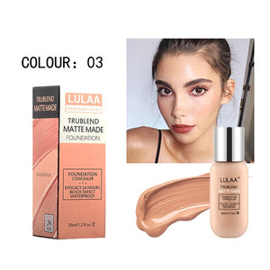 LULAA Full Cover Concealer Make Up Liquid Foundation Makeup Cosmetics Matte Long Lasting Facial Contour Liquid Foundation TSLM1