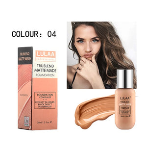 LULAA Full Cover Concealer Make Up Liquid Foundation Makeup Cosmetics Matte Long Lasting Facial Contour Liquid Foundation TSLM1