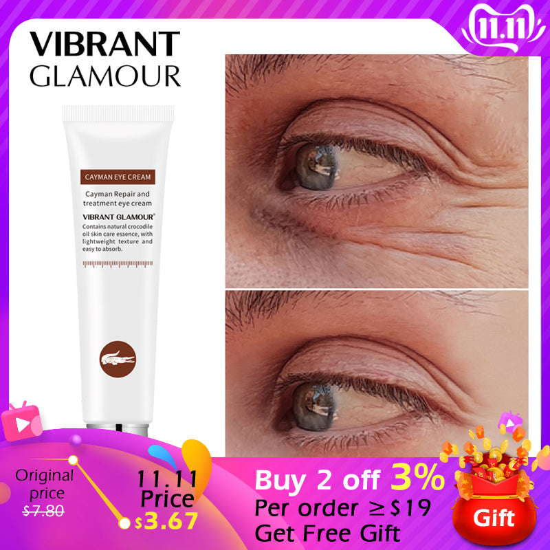 VIBRANT GLAMOUR Crocodile Anti-Aging Wrinkles Eye Cream Hyaluronic Acid Gel Whitening Moisturizing Remove Dark Circles Puffiness