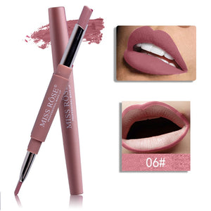 MISS ROSE Most Popular Color Number 01#-06# 2 In 1 Lip Liner Pencil Lipstick Makeup Waterproof Lipliner Pen Makeup Set TSLM2