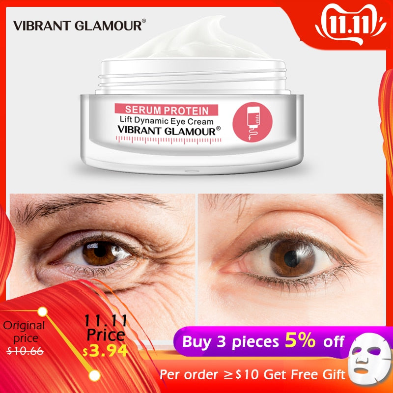 VIBRANT GLAMOUR Serum Protein Eye Cream anti-aging anti wrinkle puffiness collagen Lifting Firming Skin Remover Dark Circles