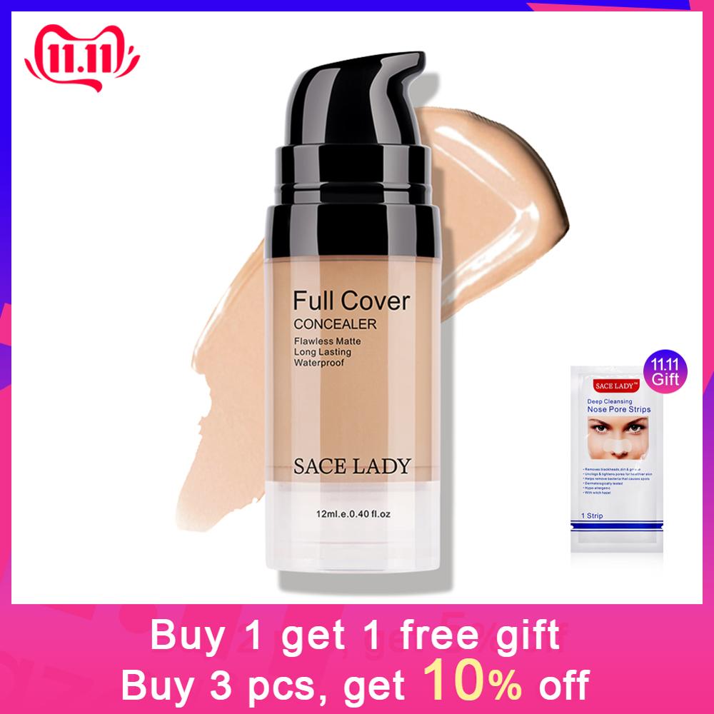 SACE LADY Face Concealer Cream Full Cover Makeup Liquid Facial Corrector Waterproof Base Make Up for Eye Dark Circles Cosmetic