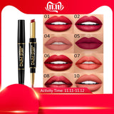 12 Colors Lasting Lip Liner Matte Lipstick Double Head Lip Pencil and Moisturizing Lipsticks Makeup Cosmetics TSLM2