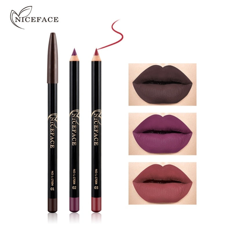 12 Colors Matte Lip Liner Pencil Long Lasting Pigments Waterproof Makeup Contour Lip Tint Sexy Lipliner Beauty Brown Lipstick