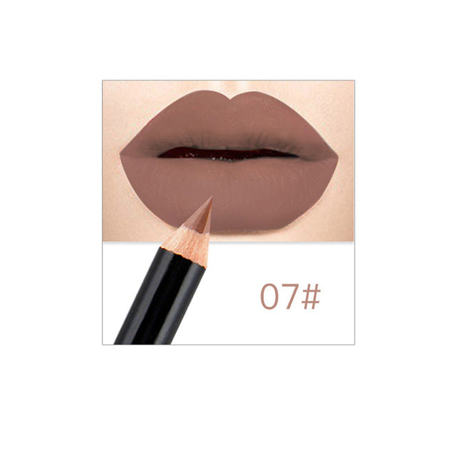 12 Colors Matte Lip Liner Pencil Long Lasting Pigments Waterproof Makeup Contour Lip Tint Sexy Lipliner Beauty Brown Lipstick