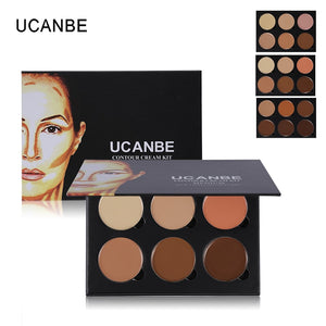 UCANBE Brand 6 Colors Concealer Palette Make Up Base Makeup Corrector Camouflage Contour Palette Highlight Face Concealer Cream