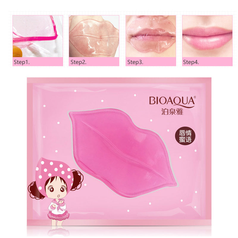 BIOAQUA Skin Care Crystal Collagen Facial Mask Lip Mask Moisture Essence Lip Care Pads Anti Ageing Wrinkle Patch Pad Gel