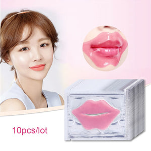 10Pcs Beauty Super Lip Plumper Pink Crystal Collagen Lip Mask Patches Moisture Essence Wrinkle Ance korean Cosmetics Skin Care