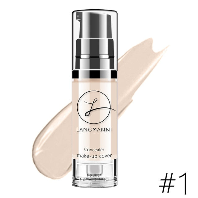 Langmanni Full Cover Concealer Bright Cream Lasting Contour Make Up Concealer Face Powder Waterproof Whitening Foundation TSLM1