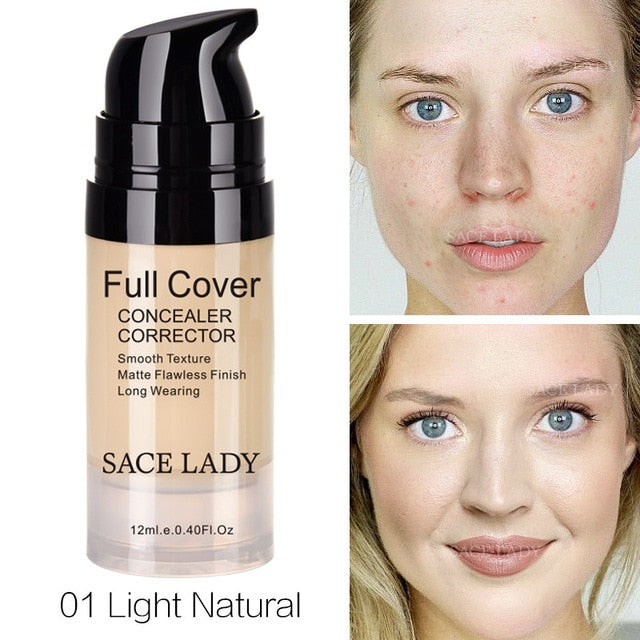 SACE LADY Face Concealer Cream Full Cover Makeup Liquid Facial Corrector Waterproof Base Make Up for Eye Dark Circles Cosmetic