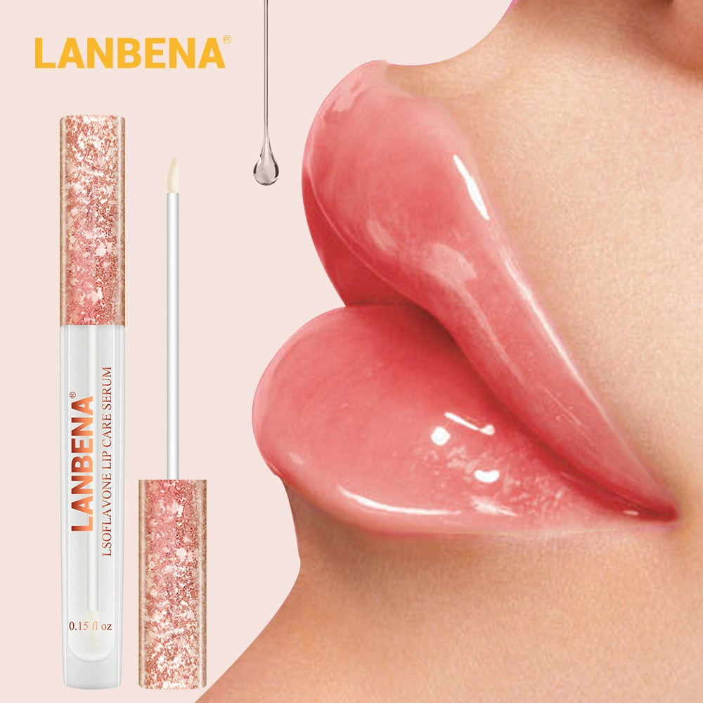 LANBENA Lip Plumper Moisture Repair Lip Serum Increase Elasticity Lip Mask Enhancer Reduce Fine Lines Resist Aging