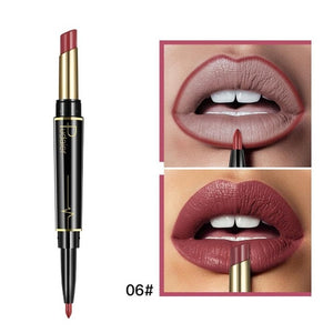 Pudaier Double End Matte lipsticks Lipliner Set Makeup Waterproof Long Lasting Red Lip Liner Pencil Labiales Beauty Cosmetics