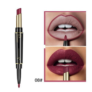 Pudaier Double End Matte lipsticks Lipliner Set Makeup Waterproof Long Lasting Red Lip Liner Pencil Labiales Beauty Cosmetics