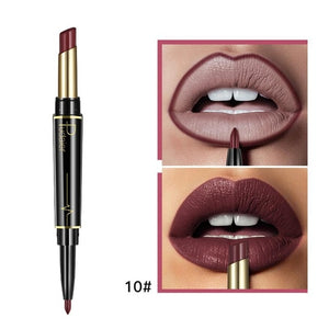 Pudaier Double End Matte lipsticks Lipliner Set Makeup Waterproof Long Lasting Red Lip Liner Pencil Labiales Beauty Cosmetics