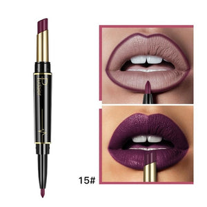 Pudaier Double End Matte lipsticks Lipliner Set Makeup Waterproof Long Lasting Red Lip Liner Pencil Labiales Beauty Cosmetics