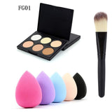 2017 Makeup Concealer Contour Palette + 5pcs Water Sponge Puff + Makeup Brush Set Foundation Make Up Beauty Tools