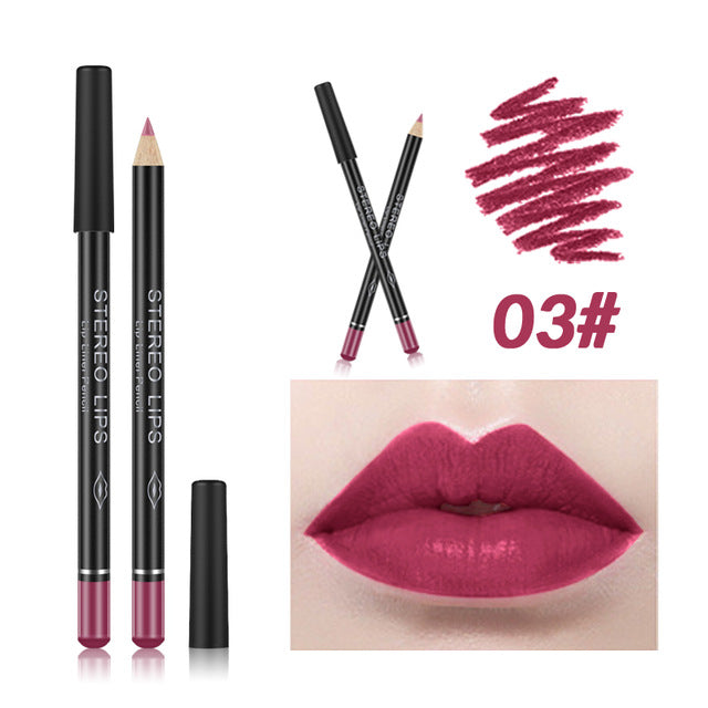 New Matte Lipstick Pencil Lip Liner Waterproof Makeup Lip Tint Sexy Batom Mate Long Lasting Moisturizer Lipliner Cosmetic TSLM2