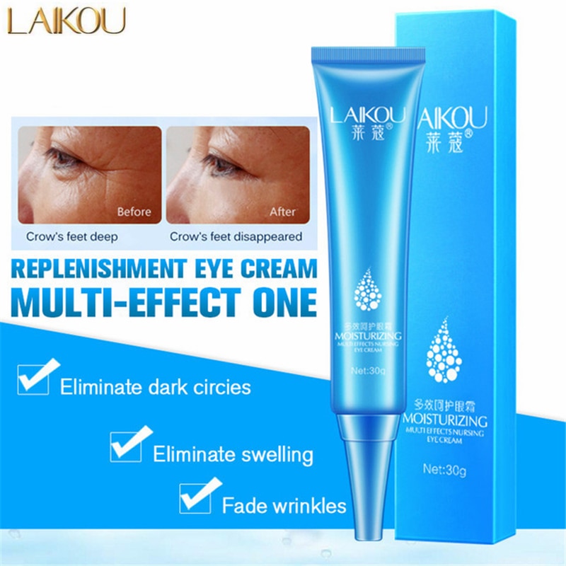 LAIKOU Hyaluronic Acid Eye Serum Cream Anti-Puffiness Remove Wrinkle Anti-Aging Remover Dark Circles Eye Gel Essence Skin Care